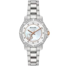 Bulova Women's Watch Crystal Collection MOP Dial Stainless Steel Bracelet 98L232