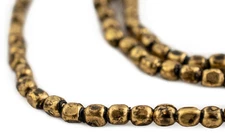 Vintage Style Rounded Rectangle Brass Beads 3x3mm 24 Inch Strand