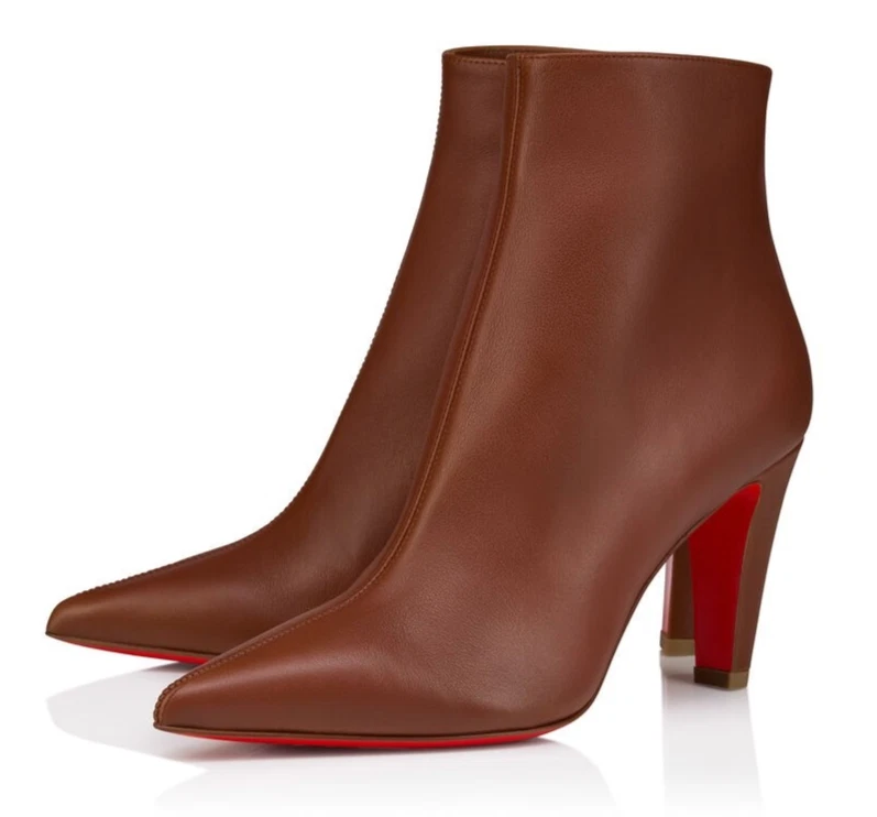 Christian Louboutin Brown High (3-3.9 in) Heel Height Boots for