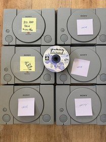 Lot Of 6 Sony PlayStation 1 Video Game Consoles W/ 106 PS1 Games Read Desc
