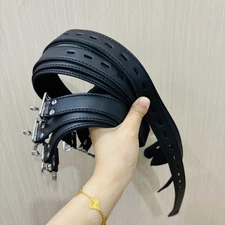 7Pcs PU Leather Strap Set Full Body Harness Bondage Restraints Belt Buckle Slave