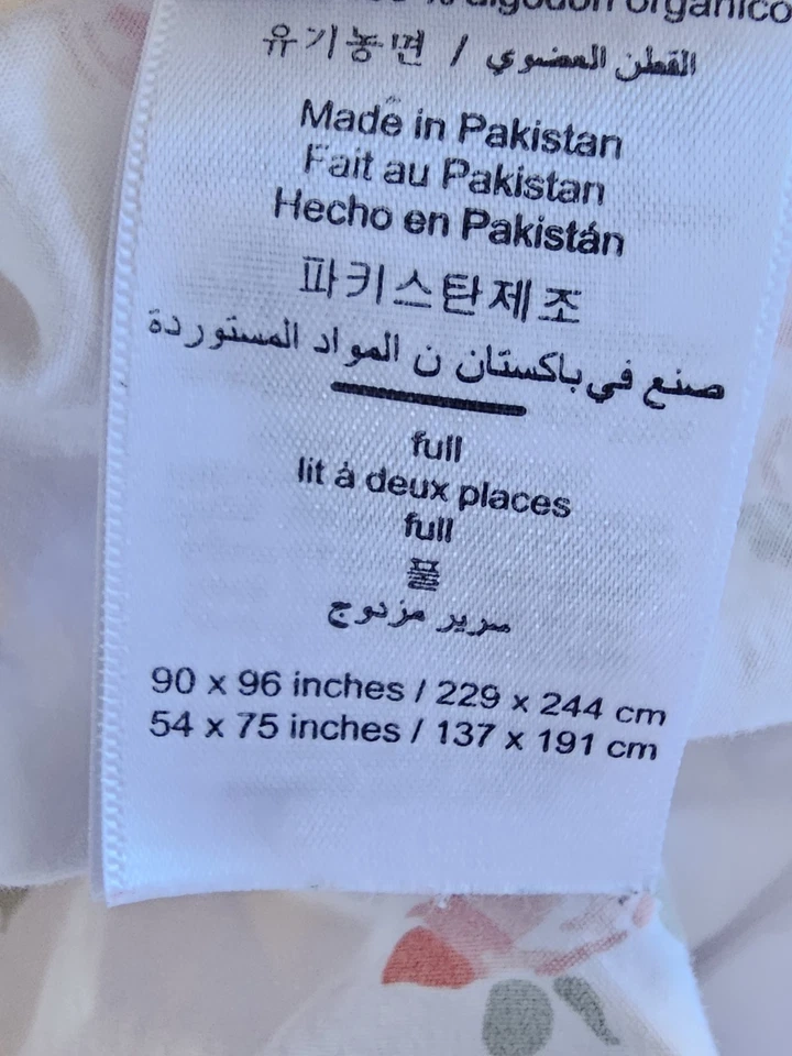 Pottery Barn Kids~FULL~Pink White Flowers Fitted Sheet - Image 3 of 4