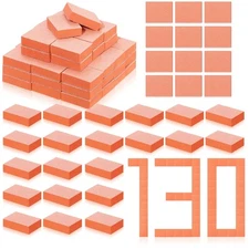 130pcs Orange Nail Buffer Blocks 2-Sided 80/100 Grit Manicure Pedicure Tools
