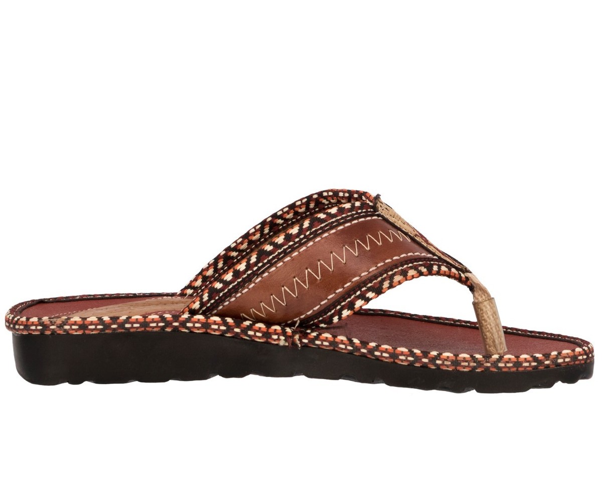 Pocho Wear Men\'s Brown Leather Flip Flops Huaraches Size 11 Handcrafted Mexico Sin Frontera all brown Huarache Sandals – Pocho Wear main image 2