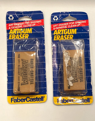 NEW ARTGUM Erasers 2 Packs Faber Castell 2''x1''x5/8'' Blocks USA
