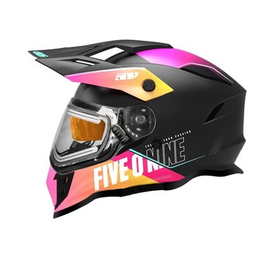 509 Delta R3L Ignite Snowmobile Helmet Fidlock Dual Electric Shield Oil Slick LG