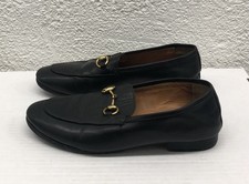 GUCCI Jordaan Black Leather Buckle Horsebit Loafers Woman's size 35 US 5 C338
