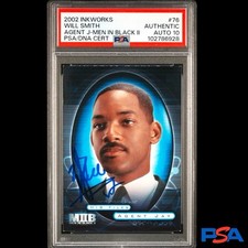 Will Smith 2002 Inkworks Men In Black II Agent J Auto #76 PSA 10 Autograph Rare