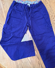 Koi Stretch Women's Purple Scrub Pants M Petite Solid Medical