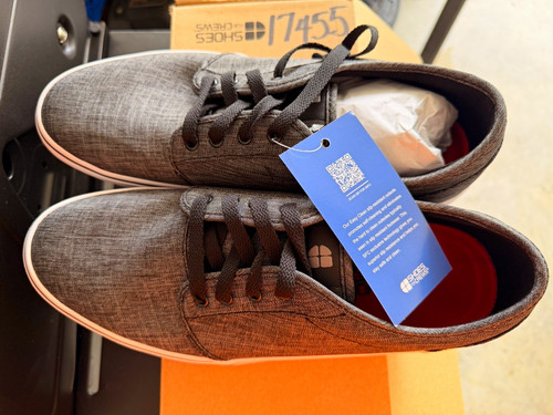 Shoes for Crews Merlin Charcoal Canvas Sneaker Lace-Up Men's US 11.5 M