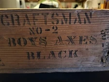 Rare Vintage CRAFTSMAN Sears & Roebuck Boys Axe Shipping Crate...PA To NY Label