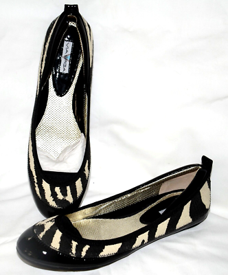 New $145 VIA SPIGA BELOVED ballet flats shoes Zebra print