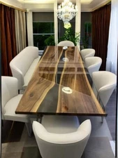 Black Epoxy Resin Dining Table Top Modern Home Furniture Epoxy Console Desk Deco