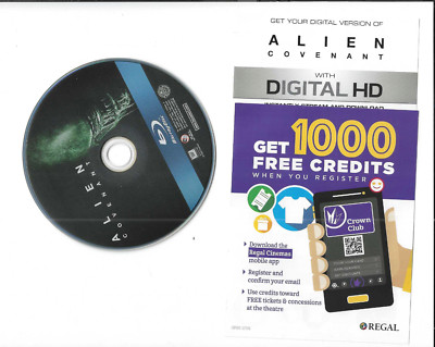Alien: Covenant  Blu-ray + Digital [4K UHD]  (may be expired)no cover or inserts