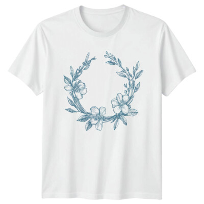 Blumenkranz Herren T-Shirt Damen Tee Grafik Unisex Oberteil