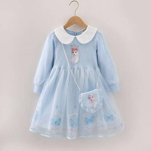 2024 Disney Elsa Princess Dress, Long-sleeved Party Outfit for Kids 3-8y - Picture 26 of 26