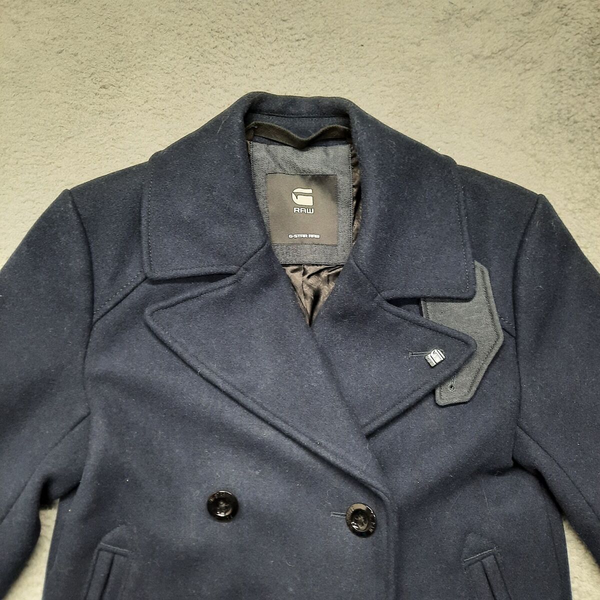 G-STAR RAW Men's Pea Coat Wool Double Breasted Button Down G-STAR RAW Men's Pea Coat Wool Double Breasted Button Down