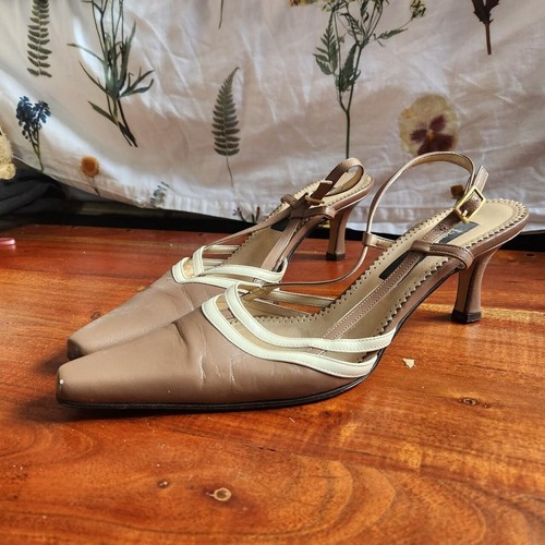 y2k slingback pointed kitten heels size 39 UK 6 jacques vert - Picture 5 of 5