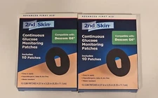 Glucose Monitoring Patch 2nd Skin Continuous Dexcom G6 NEW Lot Of 2 