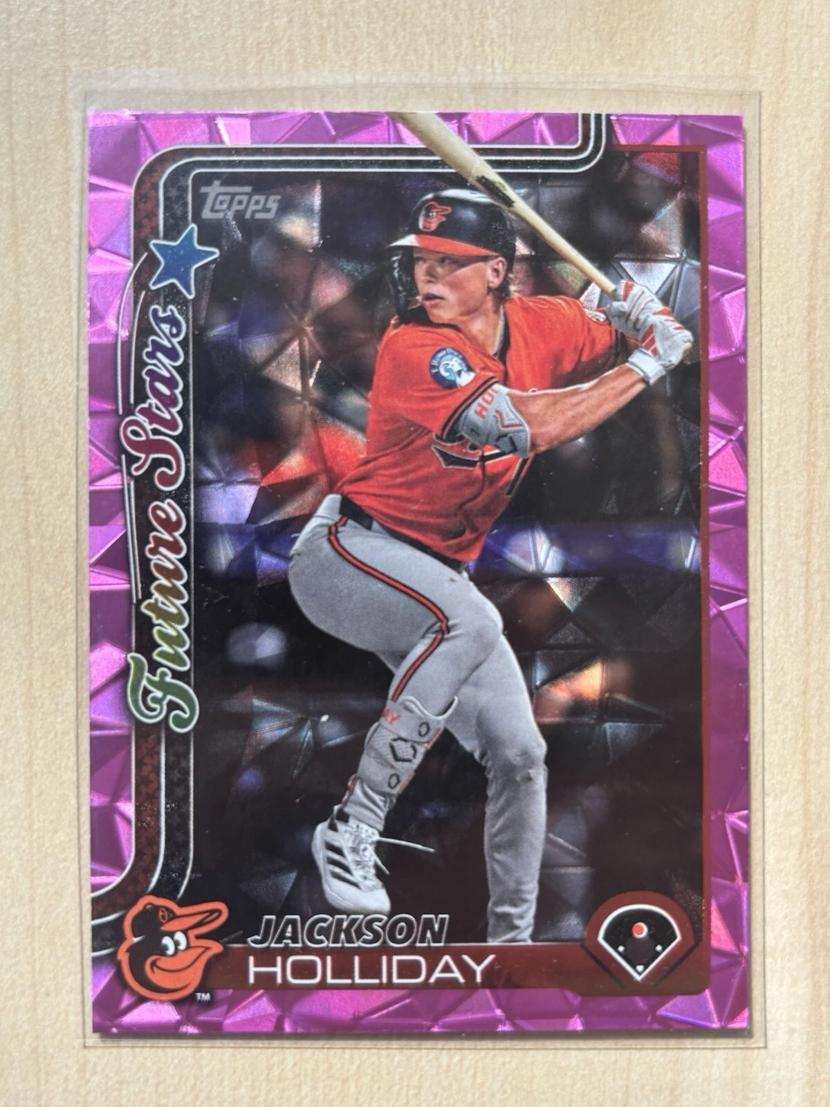 2025 Topps Series 1 #220 Jackson Holliday PINK DIAMANTE FOIL Baltimore Orioles
