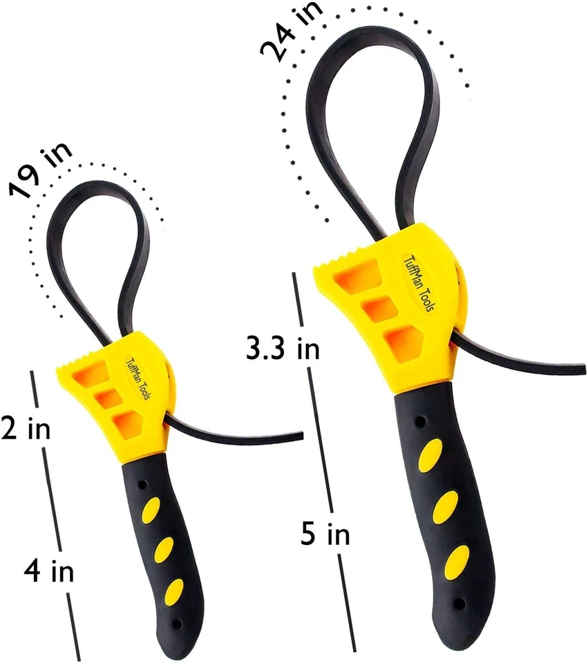 Oil Filter Wrench Set , 2 Pack Jar Opener, Pipe Wrench, Rubber Strap Mechanics - Image 2 of 4