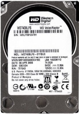 WESTERN DIGITAL VELOCIRAPTOR WD740BLFS 74GB 10000U/min 16MB SATA II 2.5'' Zoll