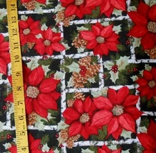 FABRIC - SUSAN WINGET "NORTH WOOD POINSETTIA PATCH" 100% COTTON - 1.5 YARDS