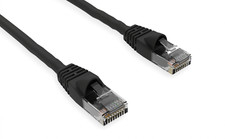 CAT6 UTP booted Patch cable 15ft Black Gigabit 100 Copper lot of 1, 3, 5, 10