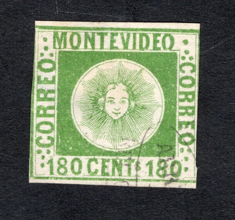 Uruguay 1858 stamp Mi#6a Forgery used CV=204$