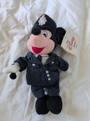 Mickey Mouse British Policeman Disney Store 10  Plush Bean Bag Beanie NEW w/ Tag
