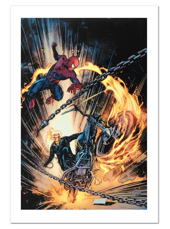 Amazing Spider-Man Ghost Rider Canvas Giclee Art De La Torre Marvel Artworks New