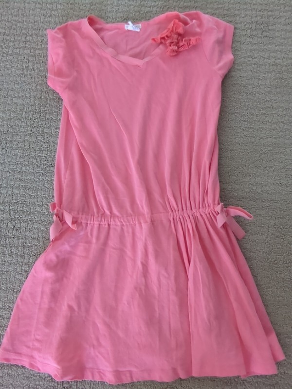 Girls 10 Crewcuts Coral Pink Dress Flower  Cotton J Crew t shirt