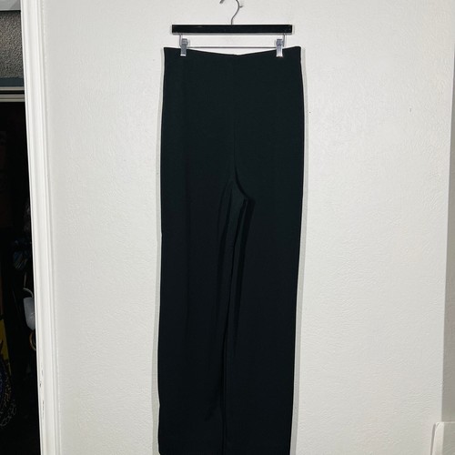 NEW! Boohoo High Waist Crepe Wide Leg Pant Trouser Black Career Casual - 14 - Picture 3 of 4