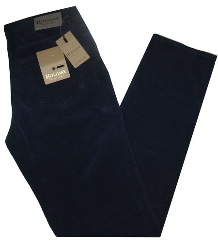 Pantalone uomo HOLIDAY velluto strech mille righe 46 48 50 52 54 56 58 60  blu | eBay