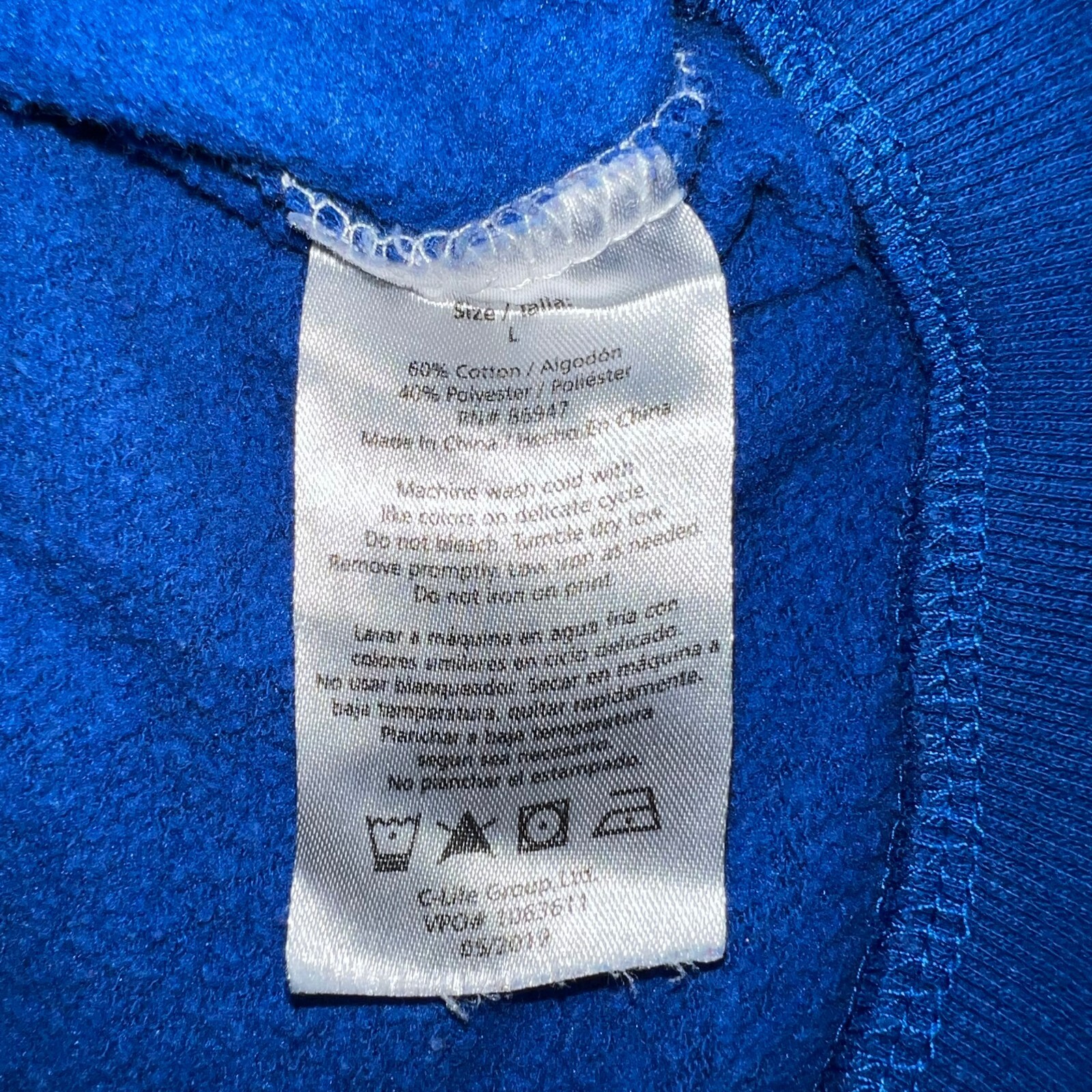 VINTAGE NASA Hoodie Mens Large Blue White Red USA Space Astronaut Retro ...