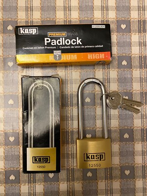 Kasp Premium Messing Vorhängeschloss 50x80mm lang Bügel K12550L80A5 neu im Karton portofrei