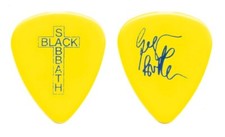 Black Sabbath Geezer Butler Signature Cross Yellow Guitar Pick - 2007 Tour
