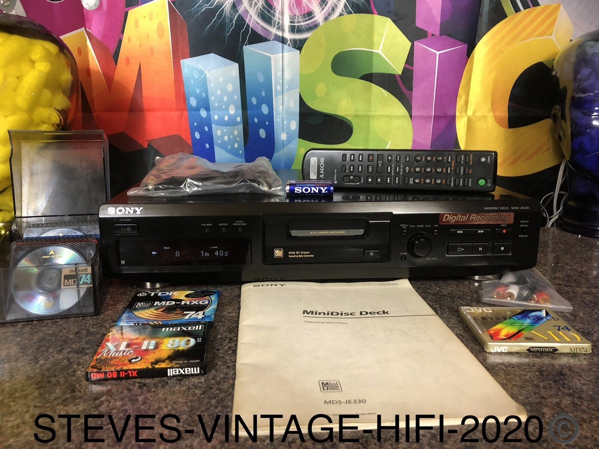 ★SONY MDS-JE330 ミニディスクデッキMDプレイヤー★ Sony MDS-JE330 MiniDisc Deck / PLAYER/RECORDER + MEDIA/REMOTE N