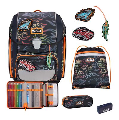 Scout zaino della scuola Safety Light Genius Set 5-teilig Flames