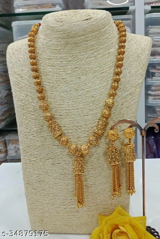 South Indian Bollywood Matt Gold Plated Red kempu Temple Necklace Jewelry