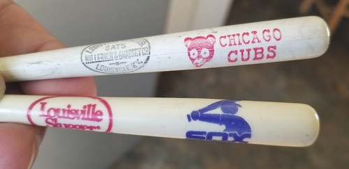 Vintage Chicago White Sox und Chicago Cubs Miniatur Baseballschläger Stifte Lesen - Bild 4 von 8