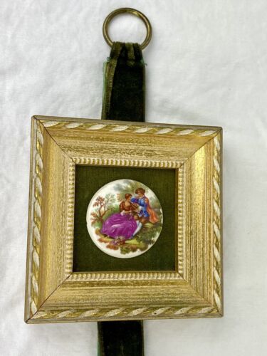 Vintage Triptych Genuine Limoges Courting France Framed By Sungott Art Studios - Picture 2 of 12