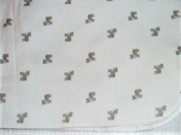 Carters Blanco Gris Tostado Marrón Perro Bulldog Azul Bandana Franela Bebé Manta Niño Foto 2 de 3