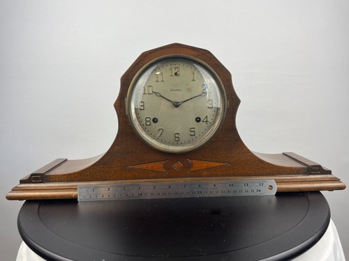 Vintage Waterbury Mantle Clock Dual Tone Chime w/key Made in USA Needs Service