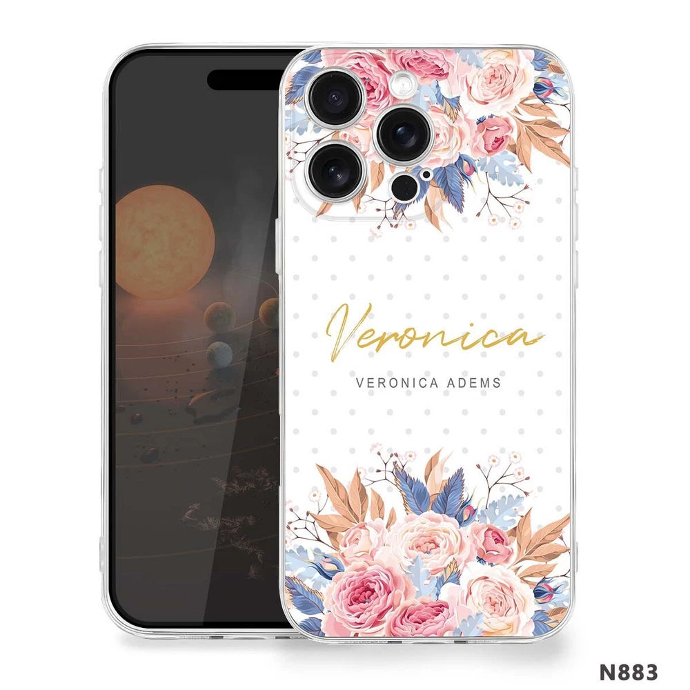 Floral TPU Phone Case for iPhone 15 16 Plus 14 13 12 11 XS Pro Max