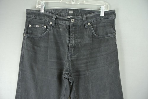 Hugo Boss Denim Jean Pant US 33/34 Washed Black Straight Leg #1008 - Picture 4 of 5
