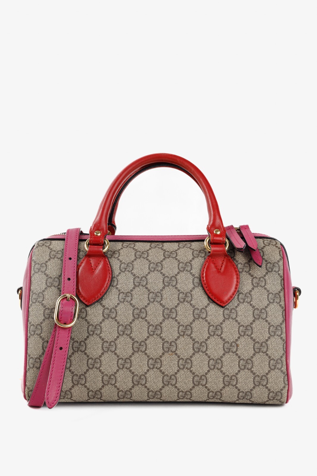 Gucci GG Supreme Canvas Top Handle Bag in Beige Ebony Multicolor