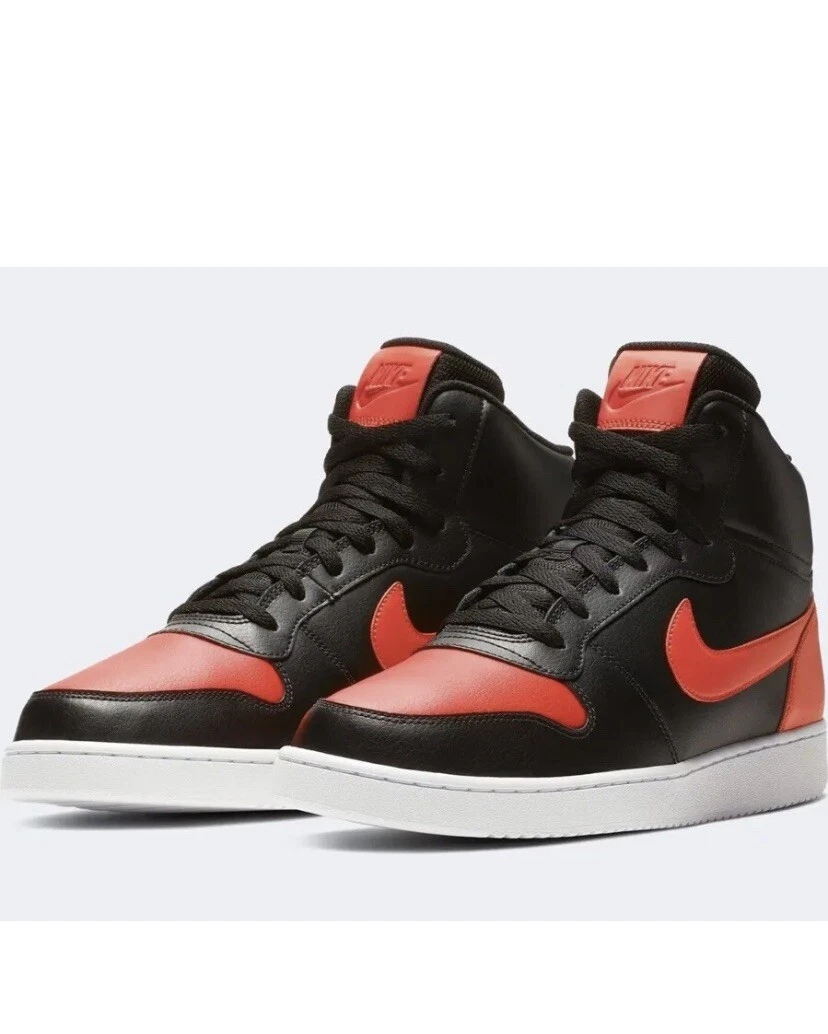 Nike ebernon mid black clearance red
