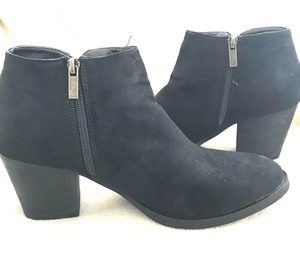 black suede zip boots
