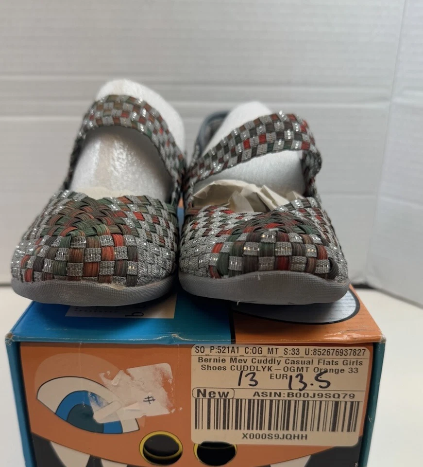 Zapatos sin cordones Bernie Mev Mary Jane Cuddly Casua con correa tejida con cuña nuevos con caja para niñas talla 33 Foto 2 de 4